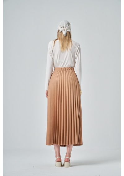 Ftz Women Kadın Pliseli Etek Camel 30390 Camel