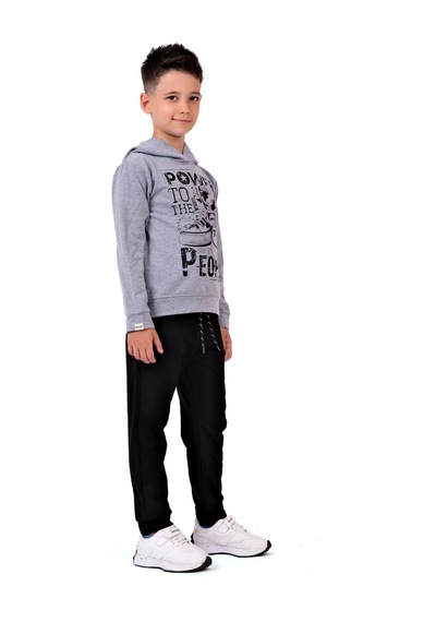 Mnk Baby & Kids Power Baskılı Kapşonlu Çocuk Eşofman Mnk0616 gri