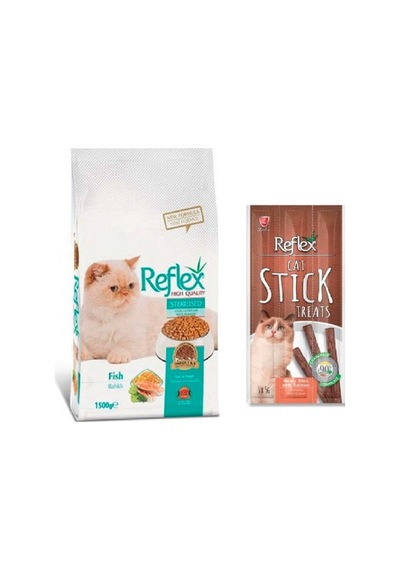 Reflex Sterilised Balıklı Kısırlaştırılmış Yetişkin Kedi Maması 1500 G + Reflex Sticks Ödül Maması 15 G