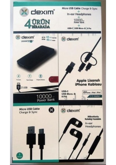 Dexim Powerbank Kulaklık Kablo Set