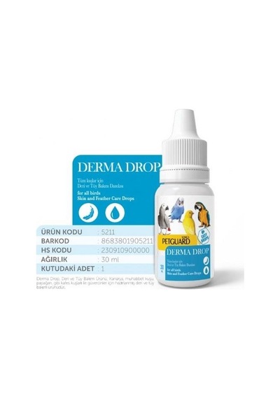 Petguard Kuş Vit Derma Support 30ml