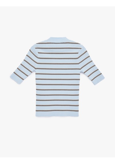 Koton Regular Fit Hafif Dik Yaka Kısa Kollu Çizgili Triko Kazak Mavi Çizgili 6sak90088ht Mavi Çizgili Koton Regular Fit Hafif Dik Yaka Kısa Kollu Çizgili Triko Kazak Mavi Çizgili 6sak90088ht Mavi Çizgili
