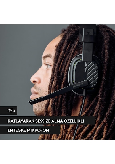 Logitech G Astro A10 Kablolu Oyuncu Kulaklığı, Xbox İle Uyumlu, Çevirmeli Sessiz Boom Mikrofon, 32 Mm Dinamik Sürücüler, Üstün Konfor İçin Kafa Bandı, Siyah