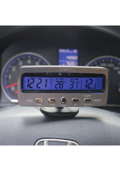 Araba Araç Oto Çok Fonksiyonlu Termometre Saat Voltmetre Vst7045