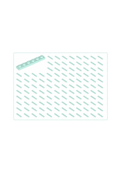 Yedek Parçalar: Plate 1x6: 50 Adet 1x6 Plate Parts Plaka Parçası Cam Göbeği - Light Aqua Plate 3666