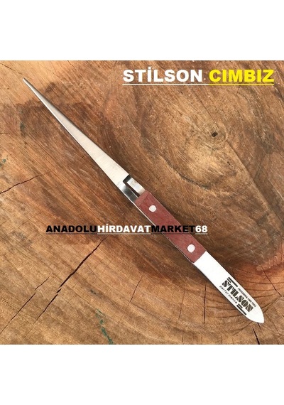 Stilson Cimbiz Düz Uçlu Çelik Cimbiz 160 Mm Ahşap Sapli 1  Kalite