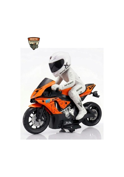 Th-speed X Uzaktan Kumandalı Rc Motosiklet Model - Turuncu- 1/10 Ölçek - Yarışçı Figürlü