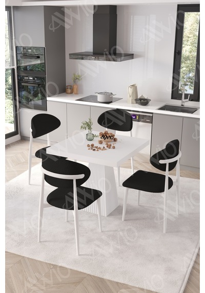Avvio Elizya Beyaz Polo Metal Sandalye 90x90 Kare Yemek Masası Mutfak Masası Masa Sandalye Takımı Avvio Elizya Beyaz Polo Metal Sandalye 90x90 Kare Yemek Masası Mutfak Masası Masa Sandalye Takımı