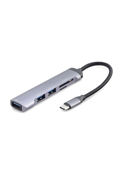 Type-c 3.0 Hub Kart Okuyucu 5 Port 5 Gbps Gri Hdx7039