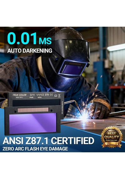 Tr Kaynak Lensi 2 X 4,25, Otomatik Karartma Kaynak Lensi, Gölge 11, Gerçek Renk Mavi Teknolojisi, 2 Adet Yedek Dış K
