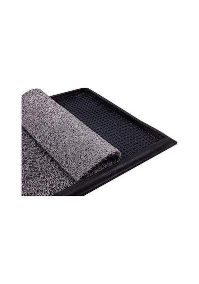 Hijyenik Plastik Paspas 60x80 Cm İçinde Kıvırcık Paspas Dahil Siyah