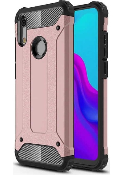 Kilifone - Huawei Uyumlu Y6s 2019 - Kılıf Çift Katman Zırh Tank Crash Military Kapak - Rose Gold