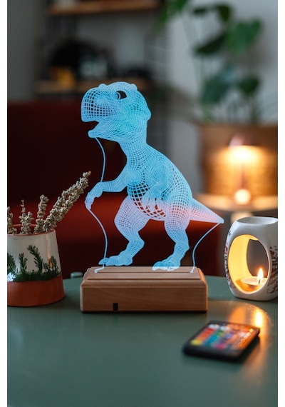 Özel Tasarım Dinazor 3D Led Lamba