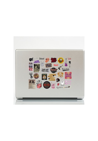 64'lü Punk Rock Pop Vintage Sticker Seti - Etiket Seti Scrapbook Bullet Journal Çok Renkli
