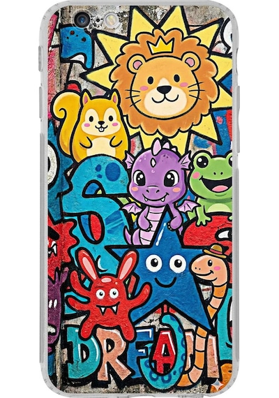Apple Uyumlu iPhone 6s İle Grafiti Star Team Tasarımlı Şeffaf Silikon Kılıf Şeffaf