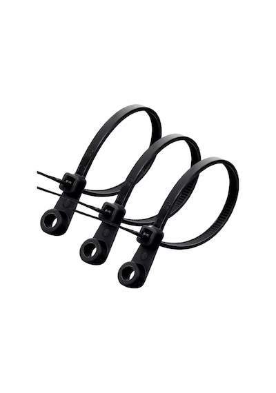 M192pl 2,5 X 100 Mm Vida Delikli Naylon Kablo Bağı, Ethernet Ve Ses Sistemi Kabloları İçin, Kendinden Kilitli, Siyah , 40 Adet