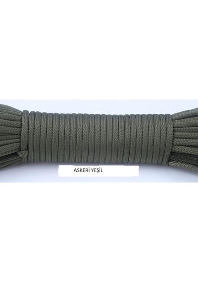 Paracord Dünyası Askeri Yeşil Paracord 550 4mm 7 Çekirdek Paraşüt Ipi 5 Metre Yeşil
