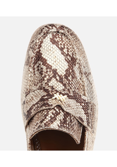 Hotiç Kadın Deri Gold Yılan Baskılı Klasik Loafer -