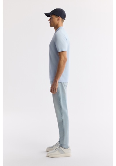 Avva Erkek Açık Mavi Polo Yaka Basic Rayon Triko Regular Fit T-shirt A51y5035