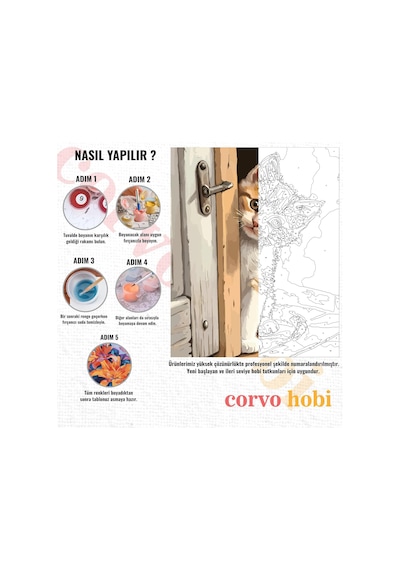 Sayılarla Boyama Tuval Hobi Seti, Fırça Ve Boya Dahil Set Çıtalı 40x50 Cm, Kendin Yap Sayılar