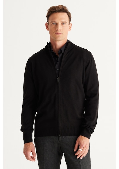 AC&Co / Altınyıldız Classics Erkek Sıyah Tüylenme Yapmayan Standart Fit Normal Kesim Dik Yaka Triko Hırka Siyah AC&Co / Altınyıldız Classics Erkek Sıyah Tüylenme Yapmayan Standart Fit Normal Kesim Dik Yaka Triko Hırka Siyah