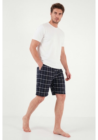 Buratti Pamuklu Regular Fit Bağlamalı Cepli Pijama Şort Erkek Şort 6574004 Lacivert