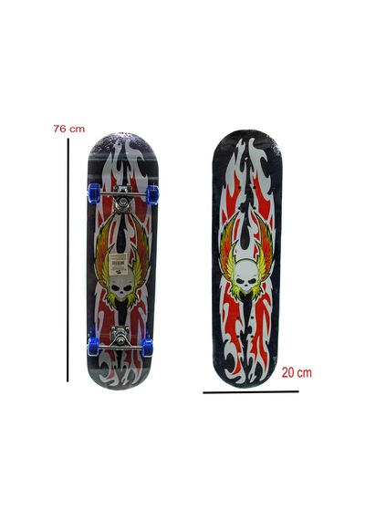 Kaykay 76 CM 4 Tekerlekli Kaykay Büyük Boy Ahşap Çok Renkli