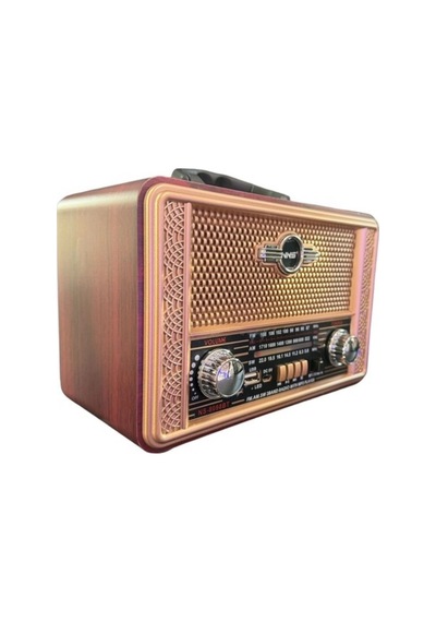 Biishe Retro, Nostaljik, Ahşap Tasarım Bluetooth Hoparlörlü, Şarjlı, Taşınabilir Otantik Tasarımlı