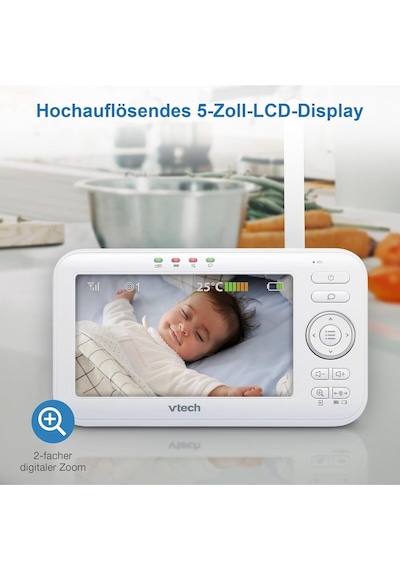 Vtech Baby Bebek Monitörü Vm5252, 5 Lcd Ekran, Gece Görüşü, Interkom Ve Ninniler Kamera Sistemi