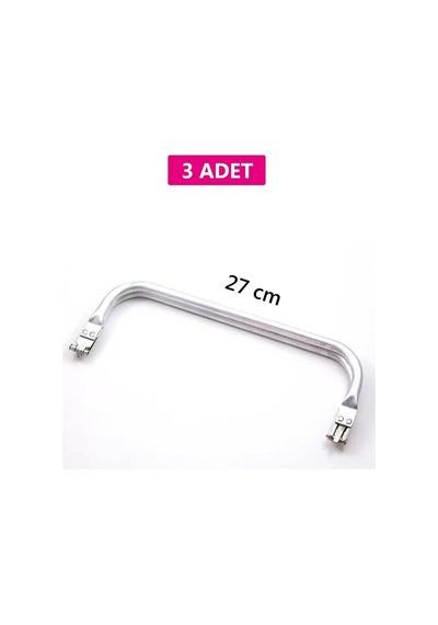 2K Gizli Metal Çanta Bursu 3 Adet - 27 Cm - Metal Çanta Aparatı Çanta Aksesuarı Açık Ahşap