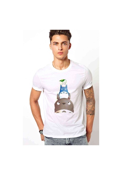 Komşum My Neighbor Totoro Baskılı Beyaz Erkek Tshirt (531001392)