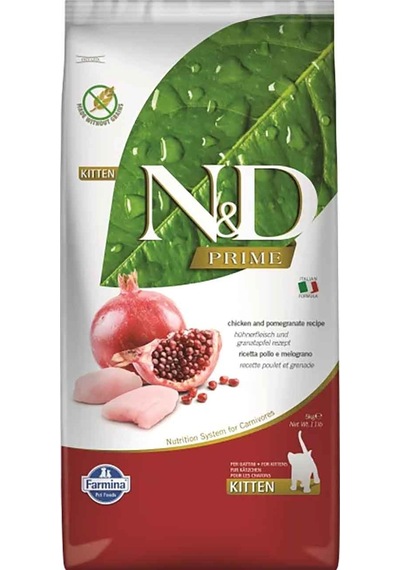 N&D Prime Tavuklu Ringa Balıklı ve Narlı Tahılsız Yavru Kedi Maması 1500 G