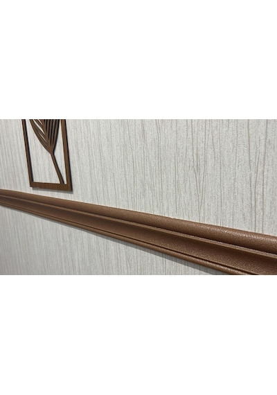 Kahverengi Düz 8cm-117cm Kendinden Yapışkanlı Çıta Çerçeve Süpürgelik