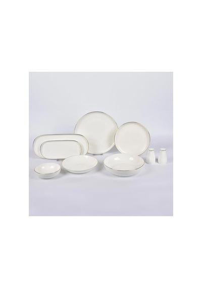 New Bone Porselen Yuvarlak 30 Parça Yemek Takımı Mtfk0118 Beyaz