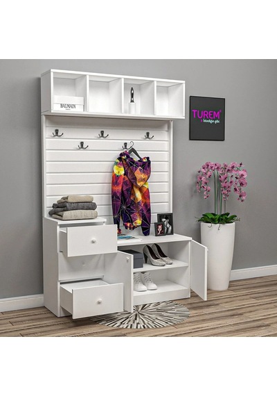 Peony Özel Ölçü Portmanto Mdf Sis Gri