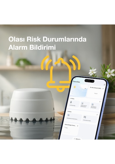 Günsan Akıllı Wifi Su Kaçağı Dedektörü Zemin Tuya & Smart Life Uyumlu
