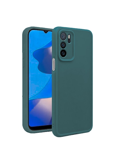 Oppo A16 4g Uyumlu Kamera Çıkıntılı Mat Silikon Telefon Kılıfı Yeşil