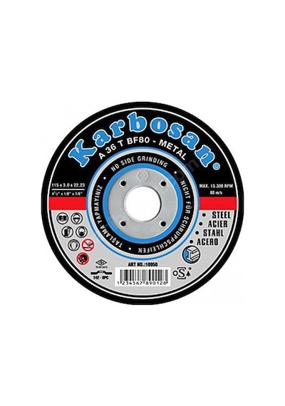 Karbosan 115 x 3 Metal Kesme Taşı 10 Adet