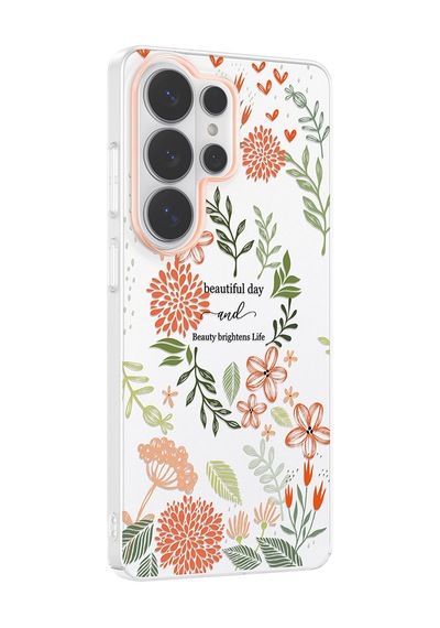 Samsung Galaxy Uyumlu S25 Ultra Kılıf Kamera Korumalı Desenli Zore Klip Kapak - Beautiful -