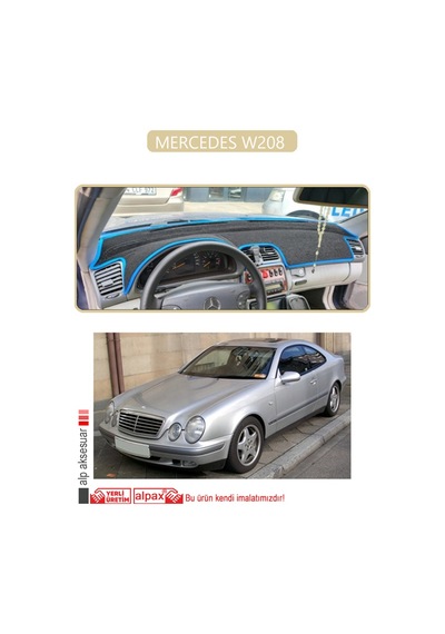 Mercedes W208 Torpido Koruma Halısı Bej Kenar