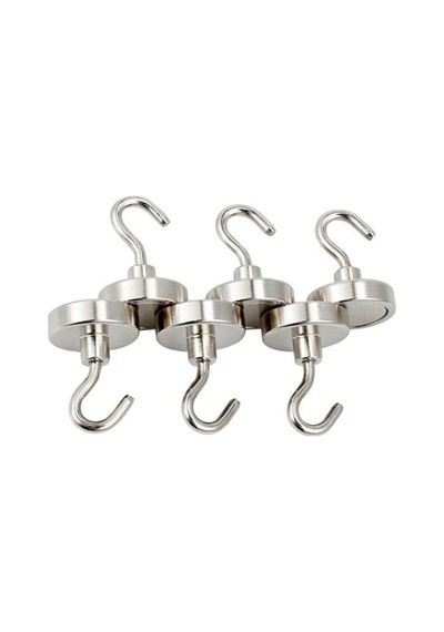 Ay Magnet Çap 25mm Kanca Mıknatıs -Güçlü Neodyum Pot Mıknatıs N35