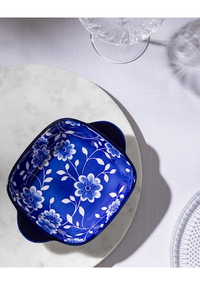 Madame Coco Reve Bleu Vista Kare Tabak - 17 Cm - Mavi/beyaz 8684427225387 Çok Renkli
