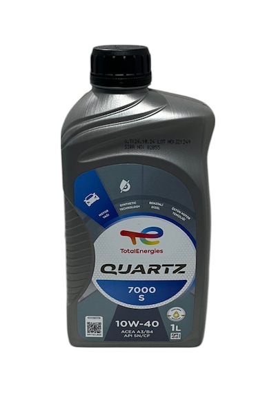 Total Quartz 7000 S 10W-40 A3/b4 Sentetik Motor Yağı 1 L