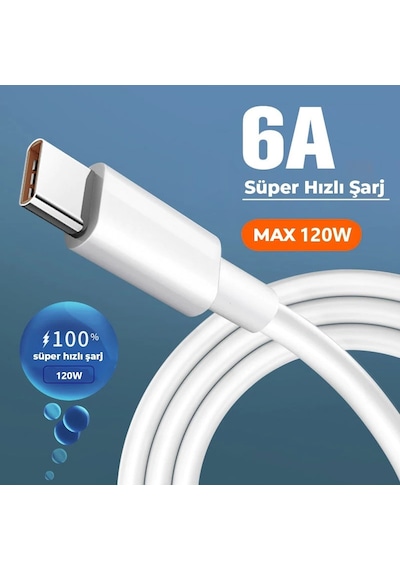 ScHitec 6A 120W Type-C to Type-C 1 Metre Süper Hızlı Data ve Şarj Kablosu