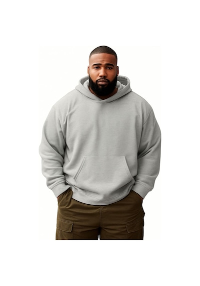 Benroma 3 İplik Penye Büyük Beden Unisex Sweatshırt Gri
