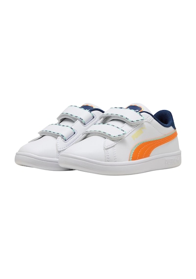 402830-01 Puma Smash 3.0 Playdate V Ps Çocuk Spor Ayakkabı Beyaz 402830-01 Beyaz Turuncu