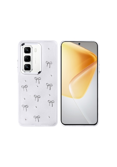 Zore İnfinix Hot 50 Pro 4g Kılıf Airbag Tasarımlı Simli Şeffaf Omsy Kutup Kapak - Fiyonk