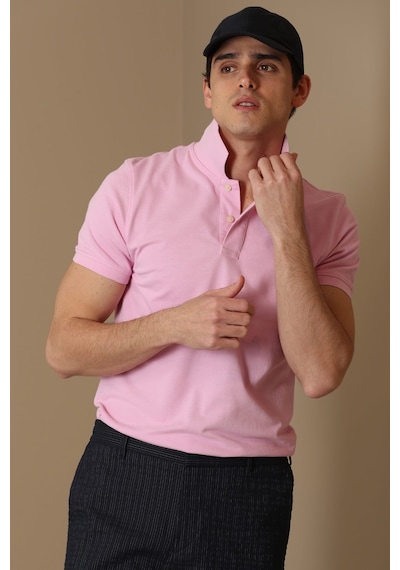 Lufian Laon Spor Polo Yaka Erkek Tişört Pembe 111040091100800 Pembe
