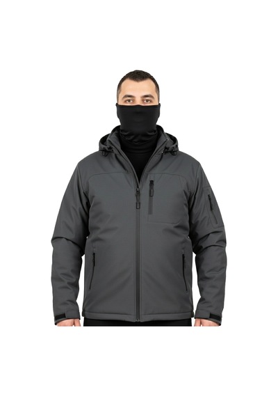 Mysia Outdoor Antrasit Soft Shell Mont Çift Kat Polarlı Antrasit