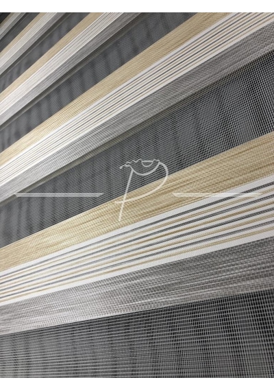 Zebra Perde Çift Renk Çiyan Desen Jakarlı Doku Çok Renkli